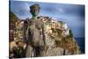 Woman Statue with Grapes, Manarola, Liguria, Italy-George Oze-Stretched Canvas