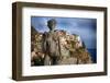 Woman Statue with Grapes, Manarola, Liguria, Italy-George Oze-Framed Photographic Print