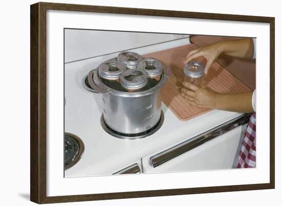 Woman Sterilizing Jars for Canning-William P. Gottlieb-Framed Photographic Print