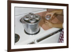 Woman Sterilizing Jars for Canning-William P. Gottlieb-Framed Photographic Print