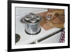 Woman Sterilizing Jars for Canning-William P. Gottlieb-Framed Photographic Print