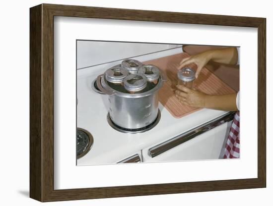 Woman Sterilizing Jars for Canning-William P. Gottlieb-Framed Photographic Print