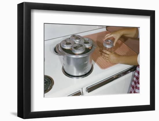 Woman Sterilizing Jars for Canning-William P. Gottlieb-Framed Photographic Print