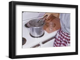 Woman Sterilizing Jars for Canning-William P. Gottlieb-Framed Photographic Print