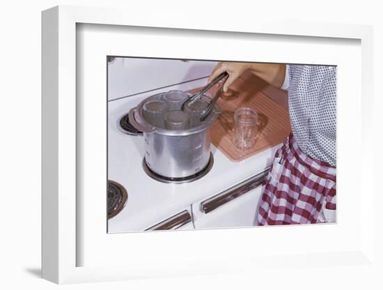 Woman Sterilizing Jars for Canning-William P. Gottlieb-Framed Photographic Print