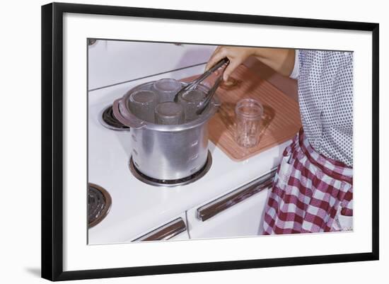 Woman Sterilizing Jars for Canning-William P. Gottlieb-Framed Photographic Print