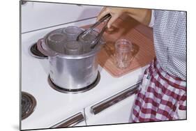 Woman Sterilizing Jars for Canning-William P. Gottlieb-Mounted Photographic Print