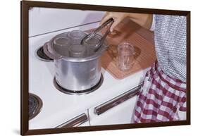 Woman Sterilizing Jars for Canning-William P. Gottlieb-Framed Photographic Print