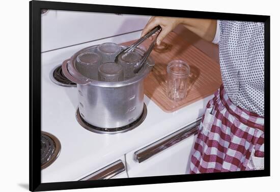 Woman Sterilizing Jars for Canning-William P. Gottlieb-Framed Photographic Print