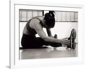 Woman Stretching During a Workout, New York, New York, USA-Paul Sutton-Framed Photographic Print