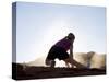 Woman Stretching, Monument Valley Navajo Tribal Park, Arizona Utah Border-Angelo Cavalli-Stretched Canvas