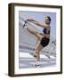 Woman Stretching Outdoors, New York, New York, USA-Chris Trotman-Framed Photographic Print