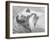 Woman Sunbathing at the Beach-Peter Stackpole-Framed Photographic Print