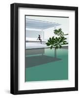 Woman Sunbathing by Luxurious Swimming Pool-null-Framed Giclee Print