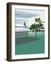 Woman Sunbathing by Luxurious Swimming Pool-null-Framed Giclee Print