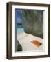 Woman Sunbathing on Beach Beween Rocks, Coco Island, Praslin, Seychelles, Indian Ocean, Africa-Bruno Barbier-Framed Photographic Print