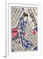 Woman Surrounded by Calligraphy-Utagawa Kunisada-Framed Giclee Print