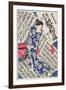 Woman Surrounded by Calligraphy-Utagawa Kunisada-Framed Giclee Print