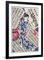 Woman Surrounded by Calligraphy-Utagawa Kunisada-Framed Giclee Print