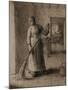 Woman Sweeping Her Home-Jean-François Millet-Mounted Giclee Print