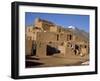 Woman Sweeping Up, in Front of the Adobe Buildings, Dating from 1450, Taos Pueblo, New Mexico, USA-Westwater Nedra-Framed Photographic Print