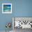 Woman Swimming Underwater in Clear Tropical Waters in Front of Exotic Island-BlueOrange Studio-Framed Photographic Print displayed on a wall