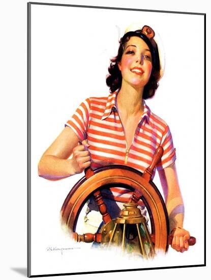 "Woman Takes the Wheel,"October 14, 1933-Robert C. Kauffmann-Mounted Giclee Print