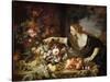 Woman Taking Fruit-Abraham Brueghel-Stretched Canvas
