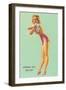 Woman Taking Off T-Shirt-null-Framed Art Print