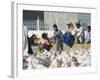 Woman Taking Photograph of Family Squatting on a Wall, Mazar-I-Sharif, Afghanistan-Jane Sweeney-Framed Photographic Print