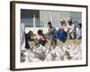 Woman Taking Photograph of Family Squatting on a Wall, Mazar-I-Sharif, Afghanistan-Jane Sweeney-Framed Photographic Print