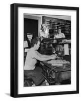 Woman Taking Train Orders-Peter Stackpole-Framed Photographic Print