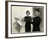 Woman Teaching a Blind Young Man to Play the Violin at the New York Associa-Byron Company-Framed Giclee Print