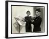 Woman Teaching a Blind Young Man to Play the Violin at the New York Associa-Byron Company-Framed Giclee Print