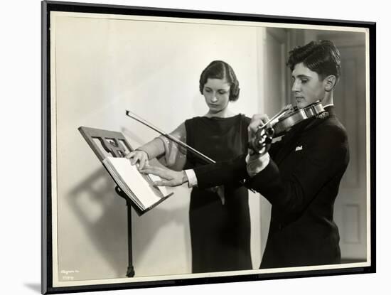Woman Teaching a Blind Young Man to Play the Violin at the New York Associa-Byron Company-Mounted Giclee Print