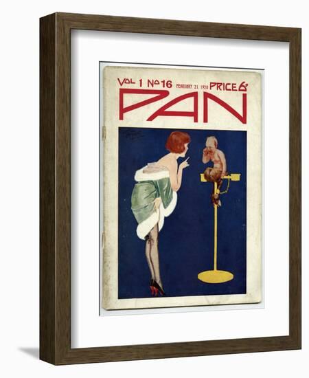Woman Telling Pan Off!-Tom Purvis-Framed Art Print