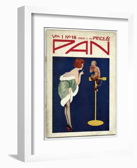 Woman Telling Pan Off!-Tom Purvis-Framed Art Print