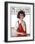 "Woman Tennis Player," Country Gentleman Cover, July 19, 1924-J. Knowles Hare-Framed Giclee Print