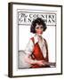 "Woman Tennis Player," Country Gentleman Cover, July 19, 1924-J. Knowles Hare-Framed Giclee Print