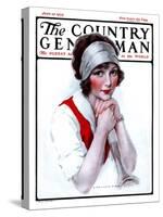 "Woman Tennis Player," Country Gentleman Cover, June 27, 1925-J. Knowles Hare-Stretched Canvas