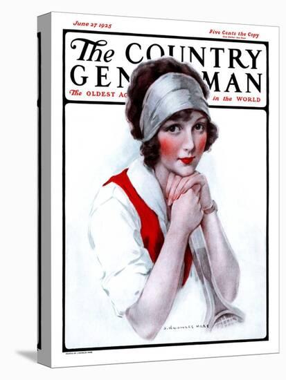 "Woman Tennis Player," Country Gentleman Cover, June 27, 1925-J. Knowles Hare-Stretched Canvas