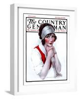 "Woman Tennis Player," Country Gentleman Cover, June 27, 1925-J. Knowles Hare-Framed Giclee Print