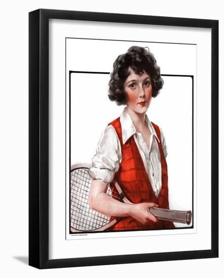 "Woman Tennis Player,"July 19, 1924-J. Knowles Hare-Framed Giclee Print