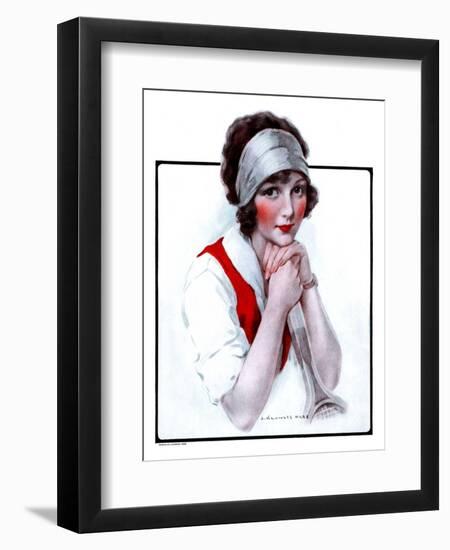 "Woman Tennis Player,"June 27, 1925-J. Knowles Hare-Framed Premium Giclee Print