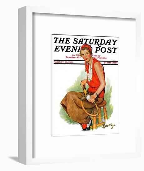 "Woman Tennis Player," Saturday Evening Post Cover, August 20, 1932-Ellen Pyle-Framed Giclee Print