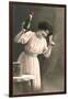 Woman Toasting with Champagne Flute-null-Framed Art Print