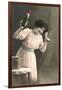 Woman Toasting with Champagne Flute-null-Framed Art Print