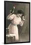 Woman Toasting with Champagne Flute-null-Framed Art Print