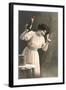 Woman Toasting with Champagne Flute-null-Framed Art Print