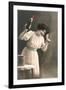 Woman Toasting with Champagne Flute-null-Framed Art Print